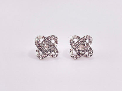 Sterling Silver Diamond Stud Earrings