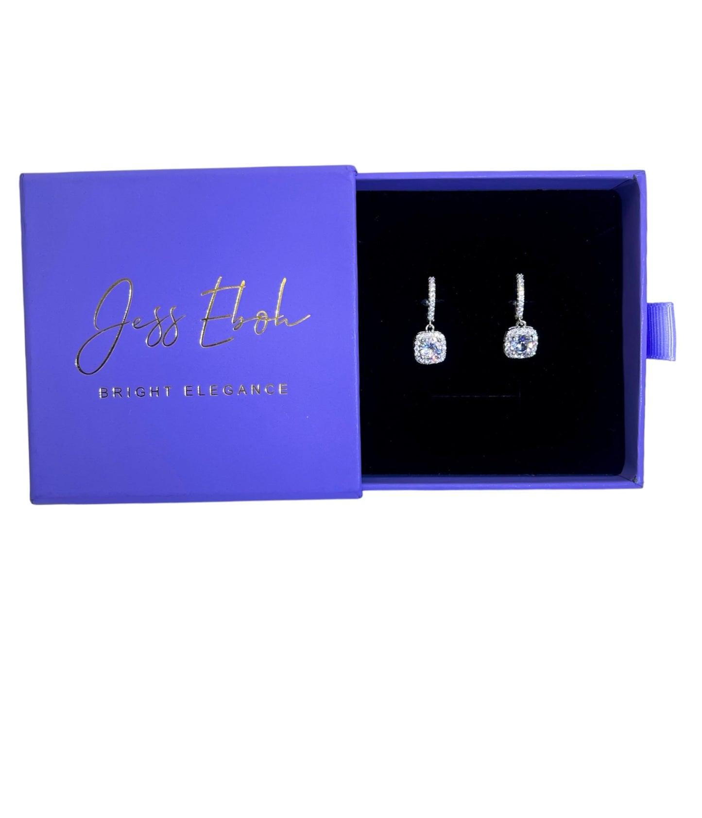 Silver Hoop Diamond Earrings