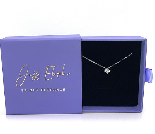 Flower White Gold Plated Necklace