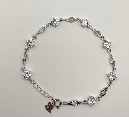 Sterling Silver Crystal Bracelet