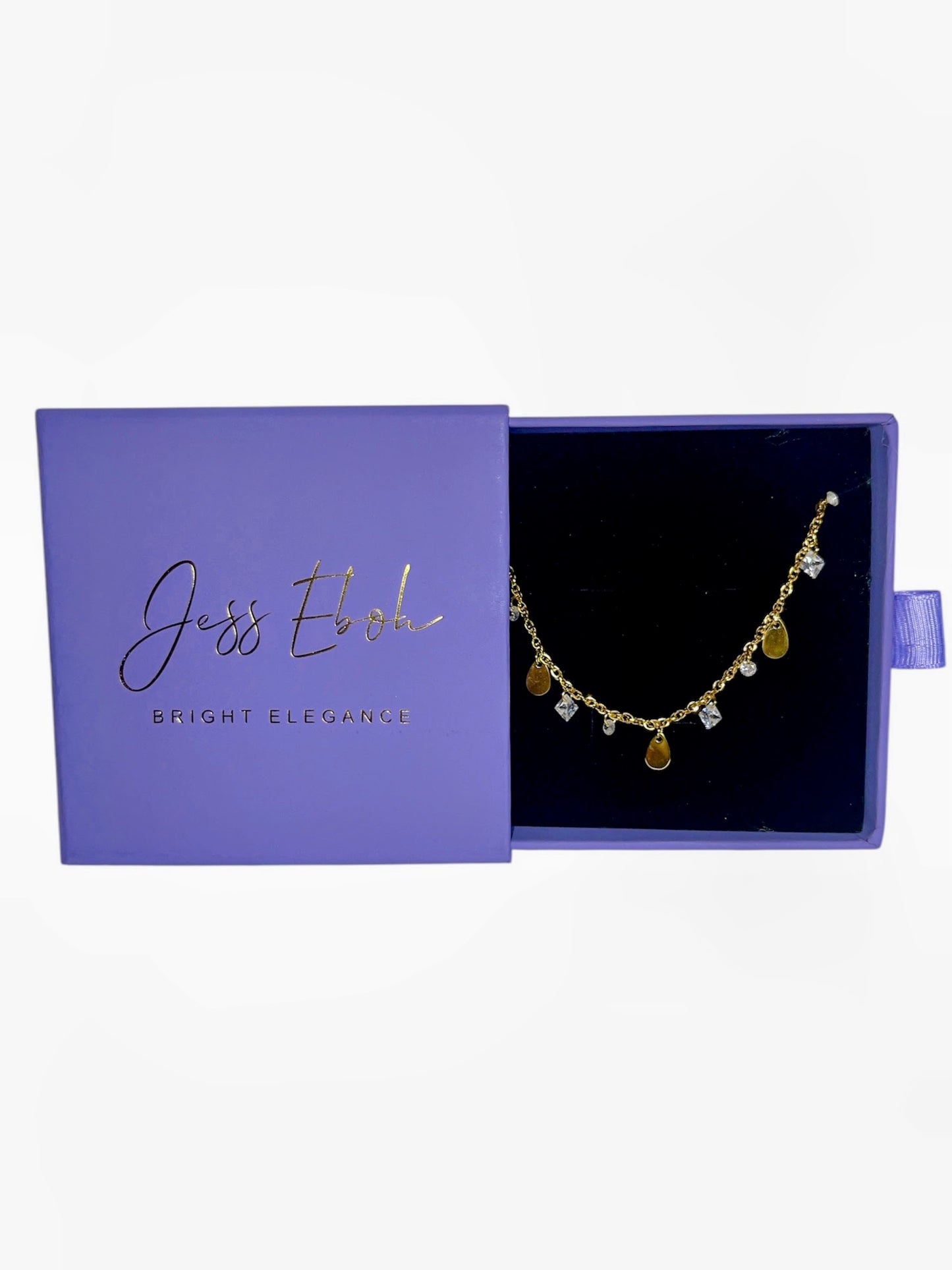 Stones & Drop anklet