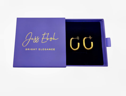 Gold Hoop Square Earrings