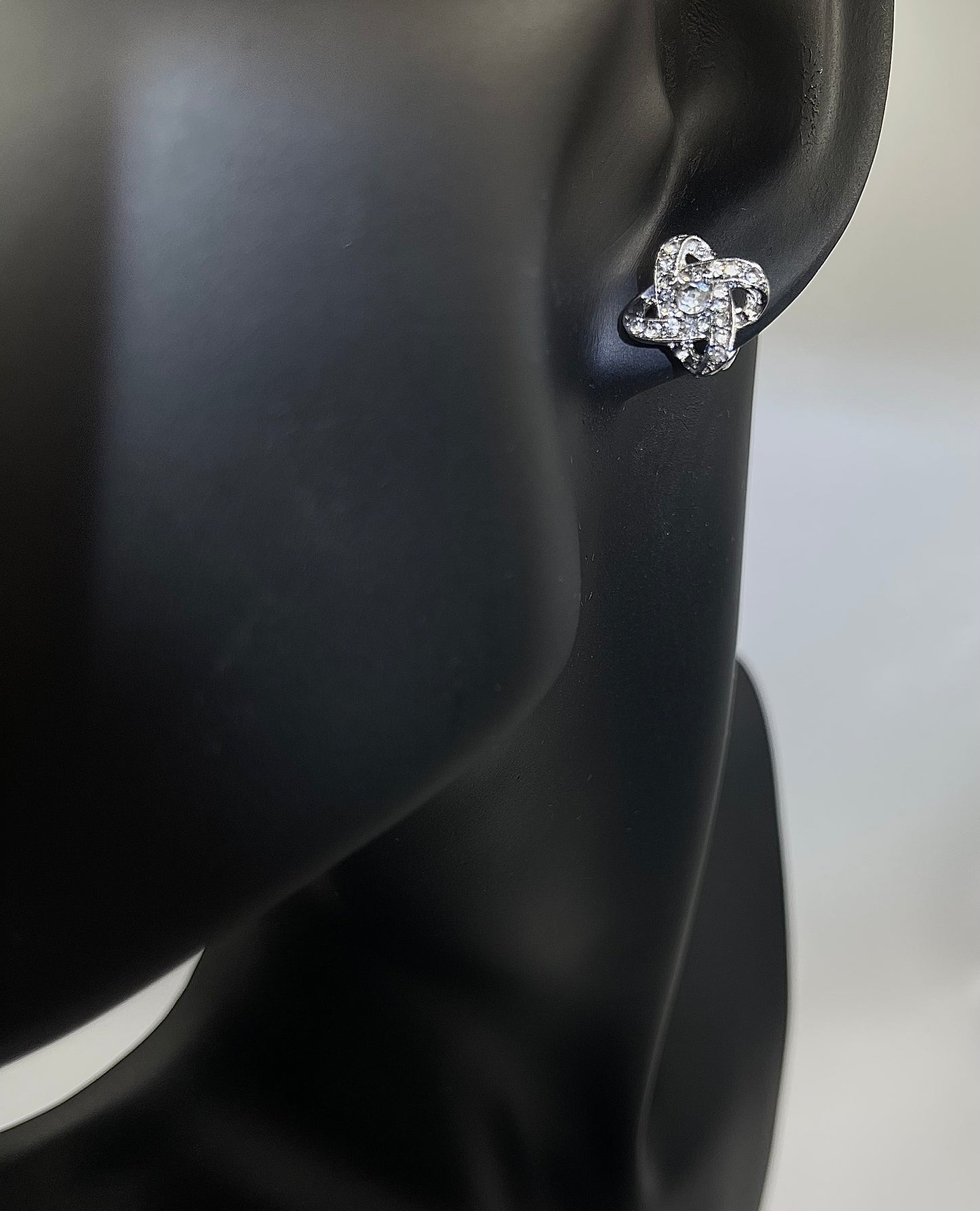 Sterling Silver Diamond Stud Earrings