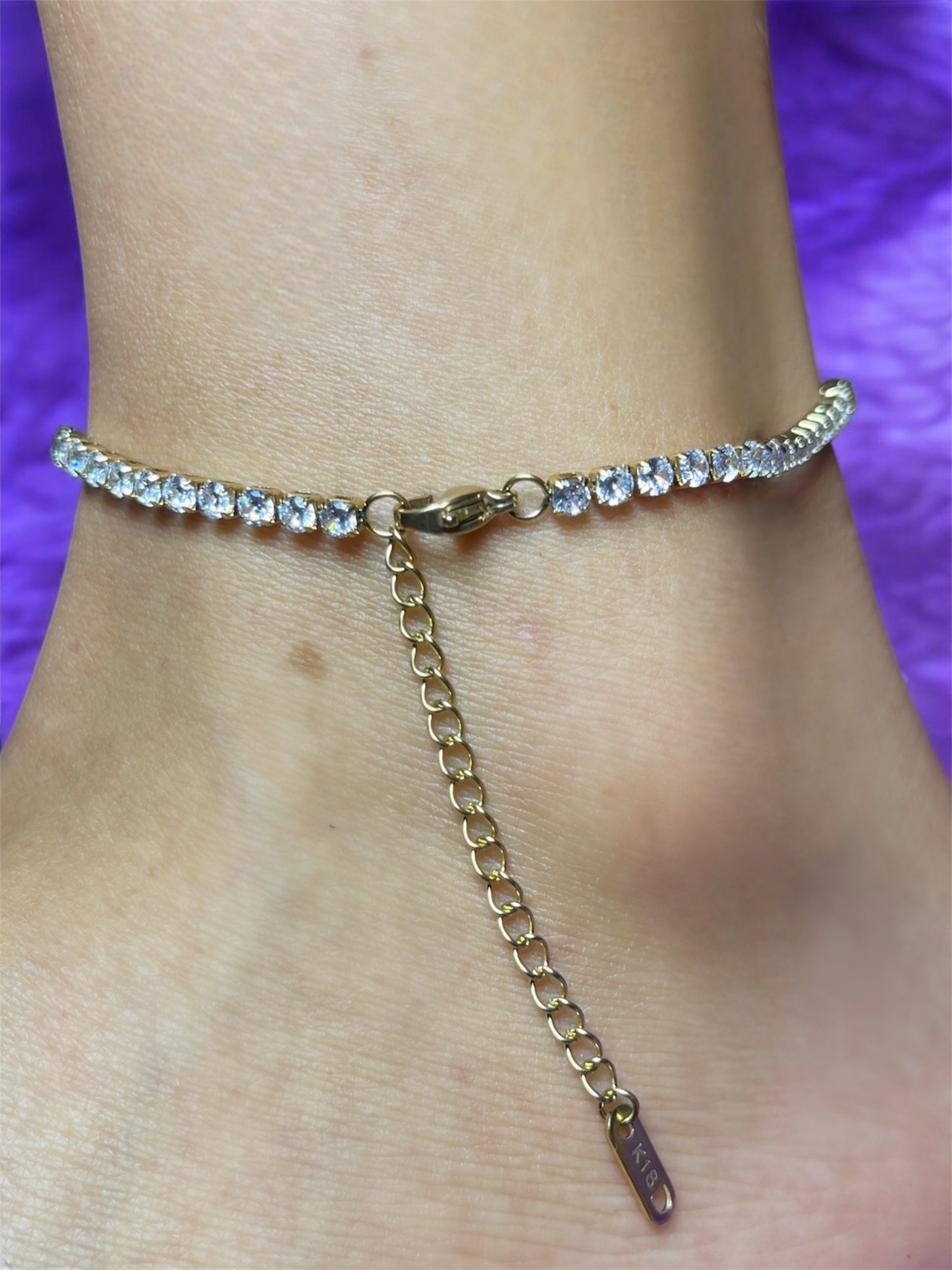 Crystals Sara Anklet tennis