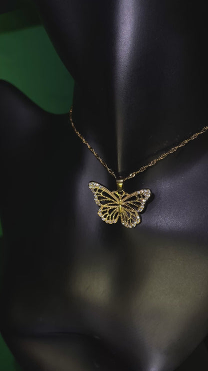 Gold IJO Butterfly pendant necklace