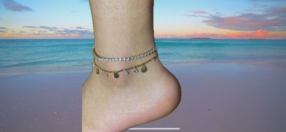 Stones & Drop anklet