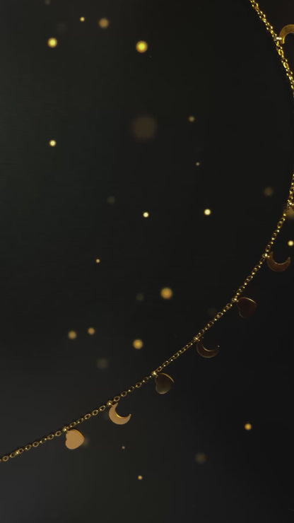 Heart & moon necklace